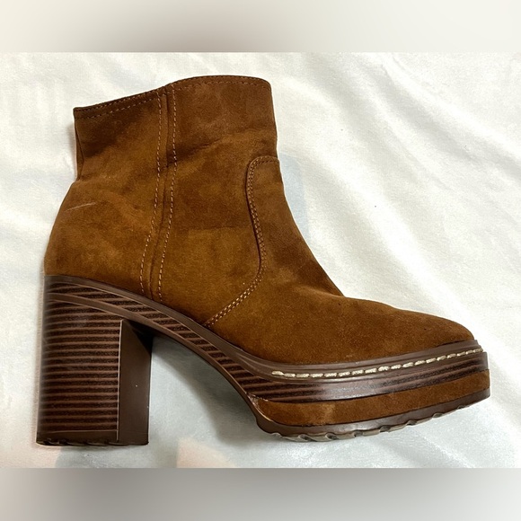Sun + Stone Women’s Brown Suede Zip-Up Heeled Ankle Boots Size 9.5 - Picture 3 of 14